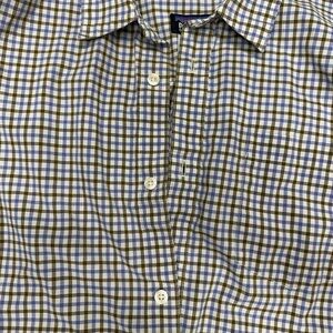 Patagonia Blue and Brown Plaid Men's Shirt
